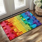 cheap Doormats-Rainbow Bricks Doormat Floor Mats Washable Rugs Kitchen Mat Non-Slip Oil Proof Rug Indoor Outdoor Mat Bedroom Decor Bathroom Mat Entrance Rug