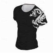 cheap Skull &amp; Bone-Men&#039;s Graphic Dragon T shirt Tee Top Short Sleeve T shirt 3D Print Crew Neck Shirt Daily Designer Casual Sports Outdoor Holiday Going out Black Burgundy Gray Spring &amp; Summer Clothing Apparel S M L XL