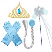 baratos festa de verão havaiano-Conjunto de cosplay de acessórios de princesa combinação elsa coroa colar de luva
