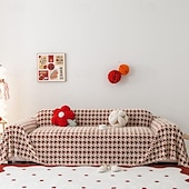 preiswerte Sofadecke-Überwurfdecken für Couch und Bett, weiche, gemütliche Sofadecke mit Hahnentritt-Jacquard, dekorative Decken und Überwürfe, rote warme Samtdecke für Hochzeiten