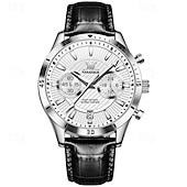 cheap Quartz Watches-New Olevs Men&#039;S Business Watch Chronograph Calendar 24-Hour Indicator Multi-Functional Quartz Watch Fashion Trend Waterproof Sports Watch