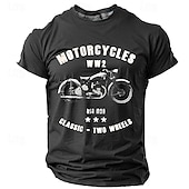 cheap Men&#039;s Funny T shirts-Men&#039;s Graphic Motorcycle T shirt Tee Top Short Sleeve T shirt 3D Print Crew Neck Shirt Daily Designer Retro Vintage Sports Outdoor Holiday Going out Black Navy Blue Army Green Spring &amp; Summer