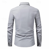preiswerte Bügelfreie Herrenhemden-Herren Hemd Sommerhemd Freizeithemd Strandhemd Knopfhemd Schwarz Weiß Rosa Wein Marineblau Langarm Einfach Revers Urlaub Hawaiianisch Button-Down Bekleidung Polyester Mode Lässig Bequem