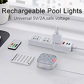 cheap Underwater Lights-2pcs Rechargeable Submersible Pool LED Light with Remote Control, LED Underwater Light Multicolor LED Diving Pool Light USB Timer Color Changing Aquarium Fish Tank Night Light