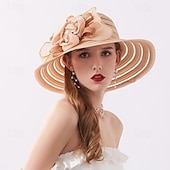 ieftine Pălării &amp; Fascinatoare-Palarioare Palarie Veșminte de cap Acrilic / Bumbac Clop Floppy Palarie de soare Casual Concediu Elegant Epocă Cu Pene Funde Diadema Articole Pentru Cap