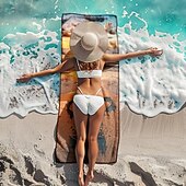 Недорогие наборы пляжных полотенец-пляжное полотенце удобные одеяла любовь морская серия банное полотенце большое полотенце с 3d принтом полотенце банное полотенце пляжная простыня одеяло классическое 100% микроволокно