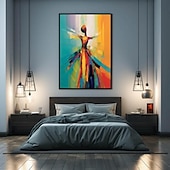preiswerte Gemälde mit Menschen-Großes handgemaltes Pattle-Messer-Ballett-Ölgemälde einer tanzenden Frau, tanzendes Mädchen-Ölgemälde, Kunst auf Leinwand, tanzende Mädchen-Wandkunst, abstraktes Gril-Gemälde für Schlafzimmer,