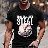 preiswerte Sport- und Fitness-T-Shirts-Herren Lustiges Baseball Wortspiel Grafik T-Shirt - 'Du sollst nicht stehlen es sei denn du kannst den Wurf schlagen' Kurzarm