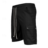 abordables Classique-Homme Short Cargo Short Cordon Taille elastique Multi poche Plein Vestimentaire Court Extérieur du quotidien Sortie Mode Classique Noir Jaune