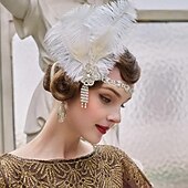 halpa Lisävarusteet ja enemmän-Headwear Liikuttunut Flapper-panta Päähineet Retro / vintage Möly 20s 1920-luku Sulka Käyttötarkoitus Suuri Gatsby Flapper tyttö Cosplay Halloween Karnevaali Naisten Pukukorut Muotikorut