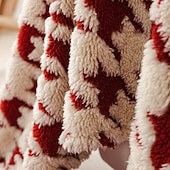 preiswerte Sofadecke-Überwurfdecken für Couch und Bett, weiche, gemütliche Sofadecke mit Hahnentritt-Jacquard, dekorative Decken und Überwürfe, rote warme Samtdecke für Hochzeiten