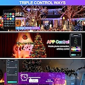 economico Striscie luci USB-luci di stringa di fata intelligenti app luci di stringa di fata a led controllate con telecomando, luci scintillanti a led rgb sincronizzate con musica luci per feste di natale per natale matrimonio
