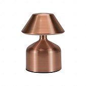 economico Lampade da tavolo-Lampada da tavolo a forma di fungo da 5,5&quot; in metallo ricaricabile con lampada da scrivania per atmosfera da camera da letto interna con regolazione a 3 colori