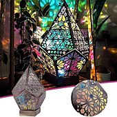 abordables Cadeau de fête des mères pour les femmes-grand lampadaire étoile polairelampadaire décoratif bohèmeled coloré lampe creuse de projection 3dlampe rétro diamantconvient à la maisonfêtenoël