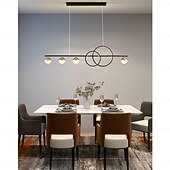 cheap Line Design-Kitchen Island Light/Lighting Over Table 80/95/120cm Farmhouse Lighting Fixtures Ceiling Hanging Pendant Modern Linear Chandelier with Clear Glass Globe Shade for Dining Room 110-240V