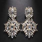 abordables Pendientes-Mujer Pendientes colgantes Geométrico Precioso Importante Diamante Sintético Aretes Joyas Plata / Dorado Para Boda Fiesta 1 Par