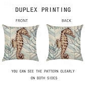 cheap Animal Style-6PCS Marine Life Double Side Cushion Cover 6PC Linen Soft Decorative Square Throw Pillow Cover Cushion Case Pillowcase for Sofa Bedroom Superior Quality Machine Washable
