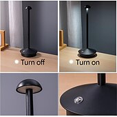 cheap Table Lamps-Rechargeable Mushroom Table Lamp, Portable Wireless Touch Desk Lamp, LED Night Light with Dimmable Brightness for Living Room, Home Office, Restaurant