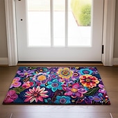 cheap Doormats-Mexico Folk Art Flowers Doormat Non-Slip Oil Proof Rug Indoor Outdoor Mat Bedroom Decor Bathroom Mat Entrance Rug Door Mat