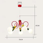 tanie Żyrandole wyjątkowe-Kolorowy żyrandol do pokoju dziecięcego 3/5-lekki szklana kula wisiorek oprawy oświetleniowe regulowane metalowe lampy wiszące sufitowe do jadalni, sypialni, opraw oświetleniowych na korytarz