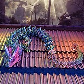 voordelige Beelden-3D-geprinte kristallen draak edelsteen draak 3D gelede draak speelgoed draaibaar en draak Chinees flexibel realistisch ornament