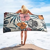 cheap Beach Towel Sets-Sandproof Beach Towel Soft Cover Blanket Tropical Pug Large 3D Print Pattern Towel Bath Towel Beach Sheet Blanket Classic 100% Micro Fiber Comfy Blankets
