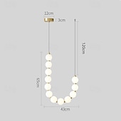 economico Luci a sospensione-lampada a sospensione a led, design a isola, lampada in vetro metallo creativa francese dal design unico, adatta per ville ed edifici duplex e scale, bianco caldo+bianco+luce neutra 110-120v 220-240v
