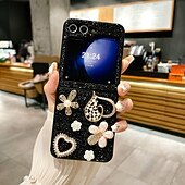 Χαμηλού Κόστους Samsung Θήκη-τηλέφωνο tok Για Samsung Galaxy Z Flip 7 Z Flip 6 Z Flip 5 Z Flip 4 Z Flip 3 για γυναίκες κορίτσι Bling Glitter Shiny Ανθεκτική σε πτώσεις Καρδιά TPU