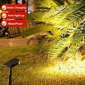 abordables Projecteurs extérieurs-2/7led projecteur solaire extérieur étanche jardin cour pelouse paysage lumière colorée rvb lumière de pelouse pour bord de route villa parc jardin décor lumière 1pc