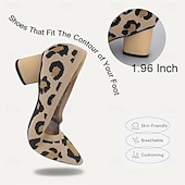 levne Dámské boty pro volný čas-Dámské Podpatky Větší velikosti Boty Flyknit Venkovní Kancelář Denní Leopard Kačenka Palec do špičky Módní Klasické Pohodlné Chůze Úplet Povaleč Mandlová Levhart Černá / béžová