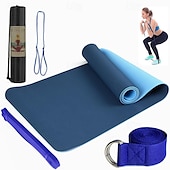 voordelige Anti-stress-tpe6mm tweekleurige yogamat set van vijf stuks voor sport fitness stretching latex 2080 weerstandsriem wordt geleverd met rugzakriem
