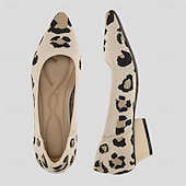 abordables Block Heels-Femme Chaussures à Talons Grandes Tailles Chaussures Flyknit Extérieur Travail du quotidien Léopard Talon hétérotypique Bout pointu Classique Décontractées Confort Marche Tricot Mocassins Léopard