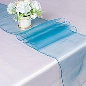 abordables Monsieur et Madame Mariage-10 pièces drapeau de table en fil de verre minimaliste moderne 30*275 cm drapeau de table de banquet de mariage d&#039;hôtel