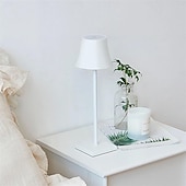 cheap Table Lamps-Portable Dimmable Table Lamp Cordless LED Lamp Aluminum Infinite Dimming Table Lamp Dining Room Bedroom Minimalist Type-C Rechargeable Battery Atmosphere Long Lasting