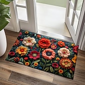 cheap Doormats-Mexico Folk Art Flowers Doormat Non-Slip Oil Proof Rug Indoor Outdoor Mat Bedroom Decor Bathroom Mat Entrance Rug Door Mat