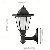 abordables Aplique de pared para exterior-1 lámpara solar de pared para exteriores, luz solar hexagonal, IP65 impermeable, luz solar para valla, lámpara de pared LED retro de encendido/apagado automático, decoración de luz resistente al
