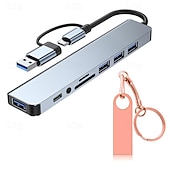 abordables Periféricos de ordenador-Estación de acoplamiento de 8 en 2 concentradores con conjunto de combinación de unidad flash USB