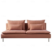 abordables Housse de canapé-Housse de section 3 places 100% coton couleur uniforme housses matelassées 8 pièces ensemble de housse de futon