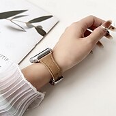 levne Řemínky na Apple Watch-Kožená kapela Kompatibilní s Řemínek k hodinkám Apple Watch 38 mm 40 mm 41 mm 42 mm 44 mm 45 mm 49 mm Robustní Kovová spona Nastavitelný Pravá kůže Náhradní pásek na hodinky pro iwatch Ultra 2 Series
