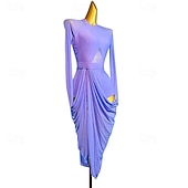 abordables robe de compétition-Danse latine Robe Ceinture en étoffe Femme Fille Utilisation Entraînement manche longue Taille haute Spandex Tulle