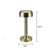 cheap Table Lamps-Rechargeable Metal Table Lamp Mushroom Shaped with 3-color Dimming Indoor Bedroom Living Room Atmosphere Desk Lamp USB Rechargeable