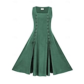 cheap Dresses-Retro Vintage Punk &amp; Gothic Medieval Vacation Dress Dress Masquerade Outlander Women&#039;s Halloween Party Vacation Dress sca Medieval Clothing