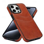 お買い得  iPhone用ケース-電話 ケース 用途 iPhone 16 iPhone 15 Pro Max iPhone 14 13 12 11 Pro Max Mini SE X XR XS Max 8 7 Plus バックカバー 超薄型 黄ばんでいない カード挿入口 レトロ風 TPU PUレザー