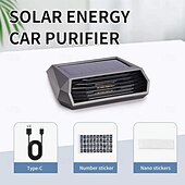 cheap Car Air Purifiers-Solar Portable Car Air Purifier Freshener With HEPA Filter Negative Ion Generator Odor Removal Smoke Car Accessiories