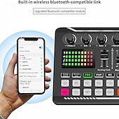economico Microfoni-attrezzatura dj microfono scheda audio console studio kit scheda audio cavo telefono miscelazione computer mixer vocale dal vivo scheda audio f998