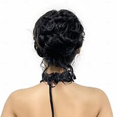 abordables Chignons-chignons cheveux chignon cheveux synthétiques pièce de cheveux extension de cheveux ondulés boucle rebondissante fête quotidien usage quotidien noir naturel # 1b