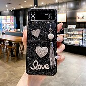 Χαμηλού Κόστους Samsung Θήκη-τηλέφωνο tok Για Samsung Galaxy Z Flip 7 Z Flip 6 Z Flip 5 Z Flip 4 Z Flip 3 Πίσω Κάλυμμα Bling Glitter Shiny Ανθεκτική σε πτώσεις TPU Στρας Μεταλλικό