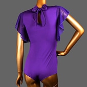 halpa Yläosat ja setit-Latinotanssi Salitanssi Trikoot / Kokopuku Puhdas Väri Liitos Tylli Naisten Suoritus Kouluts Hihaton Korkea Spandex