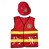 economico Costumi per bambini-Da ragazzo Da ragazza Vigile del fuoco Costume cosplay Completi Per Mascherata Cosplay Per bambini Canottiera Cappelli