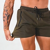 economico Pantaloncini casual-Per uomo Pantaloncini da sudore Pantaloncini Pantaloncini casual Cerniera A cordoncino Vita elastica Liscio Comfort Breve Per eventi Spiaggia Fine settimana Di tendenza Informale Nero Bianco Media